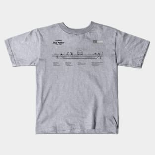 USS Monitor ship. Ironclad of American Civil War - SDpng Kids T-Shirt